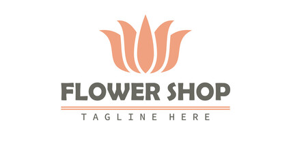 simple minimalist flower shop logo vector with tulip flower. 