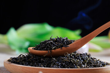 Chinese black tea, close-up