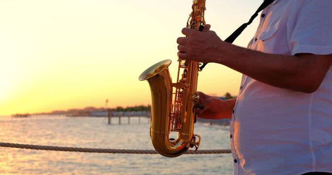 a man playing the saxophone