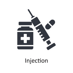 Injection vector Solid Icon Design illustration. Medical Symbol on White background EPS 10 File
