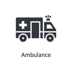 Ambulance vector Solid Icon Design illustration. Medical Symbol on White background EPS 10 File
