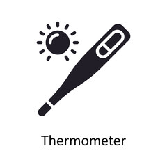 Thermometer vector Solid Icon Design illustration. Medical Symbol on White background EPS 10 File