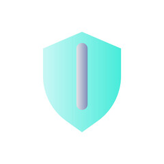 Security shield flat gradient color ui icon. Under protection. Antivirus software. Cybersecurity. Simple filled pictogram. GUI, UX design for mobile application. Vector isolated RGB illustration