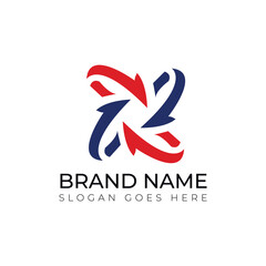 Obraz premium logo formed by the letter x with arrows