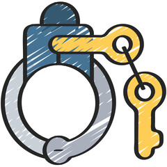 Lock Handcuff Icon - obrazy, fototapety, plakaty