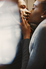 Portrait of young beautiful african couple in love
