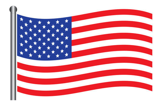 Wavy American Flag Vector