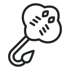 Electric stingray living in the depths of the ocean - web icon, illustration on a white background, outline style