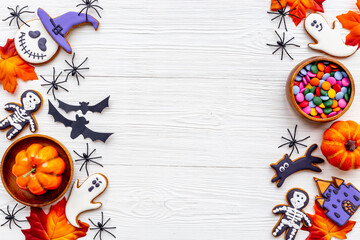 Halloween party cookies and sweets with decoration