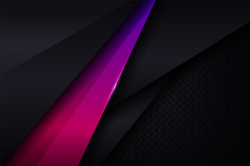 Modern Premium Abstract Realistic Overlap Gradient Glow Purple Pink on Dark Metallic Background