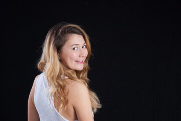 Naklejka premium Pretty Blond with a big smile