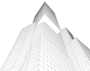 Fototapeta premium Modern architecture building 3d illustration