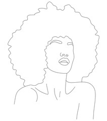 The face is one line. A vector drawn by hand with a single line.