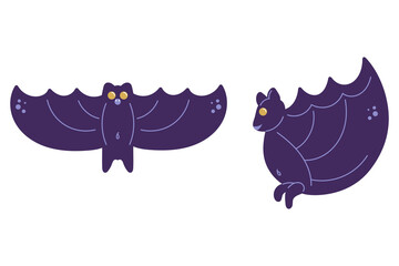 Bats. A small set of two cute and funny bats.
