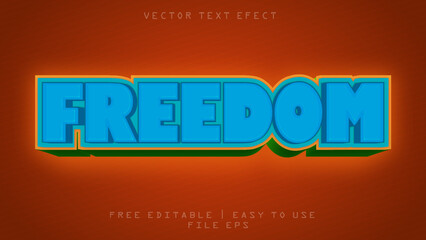 FREEDOM TEXT EFECT WITH COLOR BLUE SMOOTH