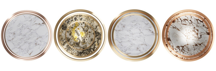 podium marble  Circular base for product display set included display stand set included 3d illustration isolated on a white background with clipping path