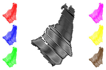 Osteroy island (Kingdom of Norway) map vector illustration, scribble sketch Osteroy map