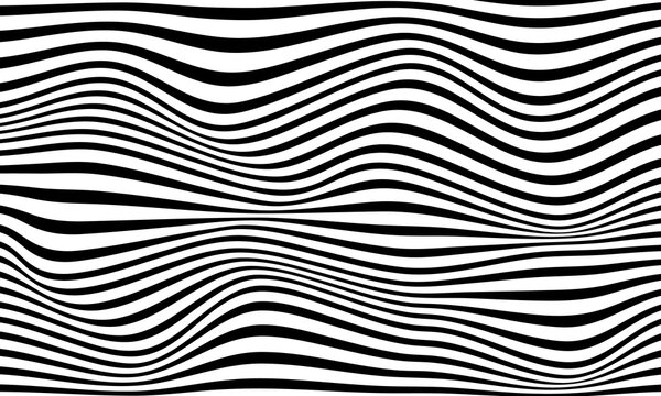 Psychedelic pattern. Optical illusion. Black-white abstract background. Hypnotic design art. Swirl hypnosis texture. Vector