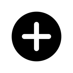 Add button black glyph ui icon. Increase volume. Toolbar control. Menu command. User interface design. Silhouette symbol on white space. Solid pictogram for web, mobile. Isolated vector illustration