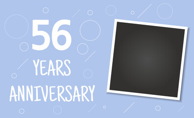 56 years anniversary photo frame card.