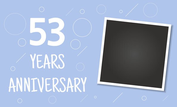 53 years anniversary photo frame card.
