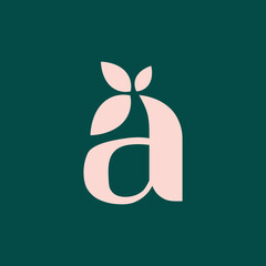 Leaf Letter A Nature Logo Vector. Initial A Leaf Monogram Logo Identity for Branding