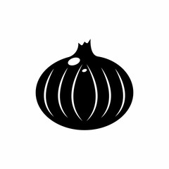 Onion vegetable vector icon solid black EPS 10.... Vegetarian flat illustration. Farm market product. Agriculture concept. Fresh healthy organic food..Crop concept for vegan. Isolated on white.