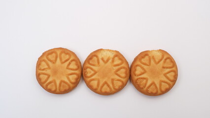 Isolated butter cookies biscuits