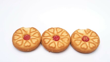 Strawberry jam biscuits