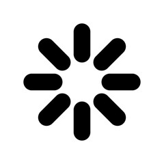 Loading indicator black glyph ui icon. Progress spinner. Waiting for download. User interface design. Silhouette symbol on white space. Solid pictogram for web, mobile. Isolated vector illustration