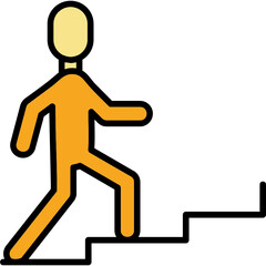Person Climbing Stairs Icon