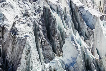 Papier Peint photo Nanga Parbat Vue rapprochée du glacier Minapin blanc et noir et vue sur la montagne Rakaposhi, Karakoram, Pakistan. Texture et motif, arrière-plan