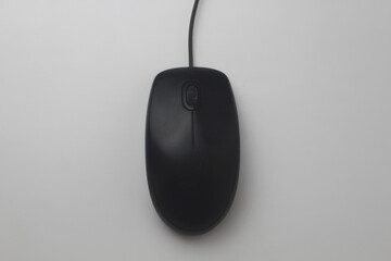 black mouse on white background