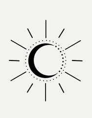 Witch alchemy abstract, magical vector art