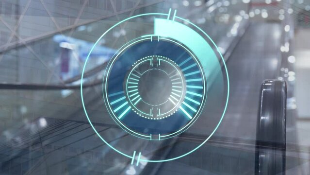 Animation of scan scope over escalator