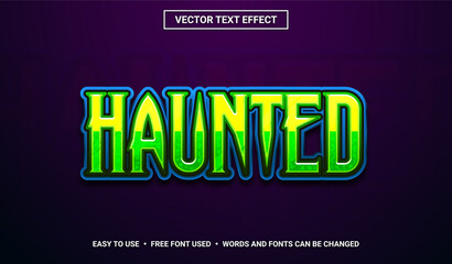 Obraz premium Haunted Editable Vector Text Effect.