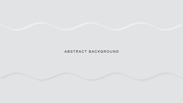 Abstract monochrome vector background. White neomorphism 3d shapes design template.