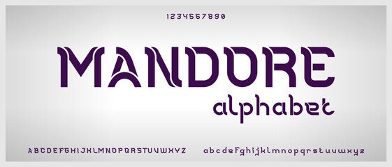 Mandore, modern elegant alphabet with urban style template