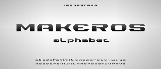 Makeros, modern creative alphabet with urban style template