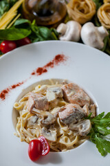 Pasta with fish sauce