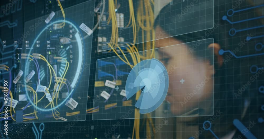Poster animation of data processing over computer wires