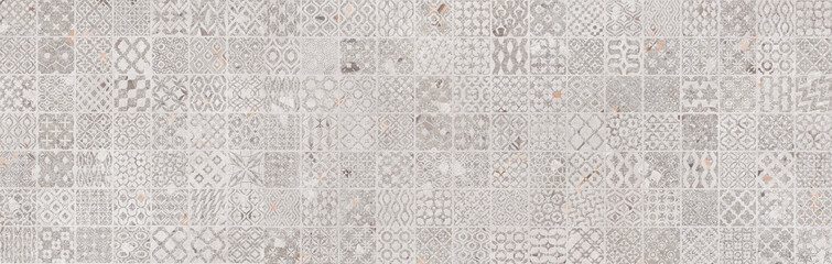 Retro tiles pattern with cement texture - obrazy, fototapety, plakaty