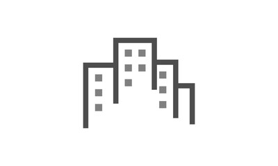 Apartment logo design template with creative line building concept