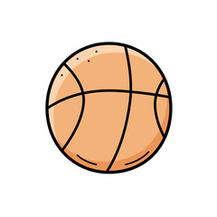 Ball sports equipment, vector doodle illustration of the ball for the game football basketball.