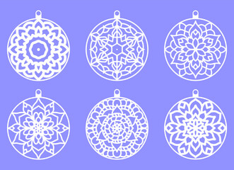 snowflakes christmas design vector set