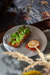 Sandwich with mung bean salad