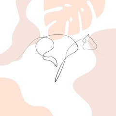 Trendy pastel background color animals,big cat running.Poster