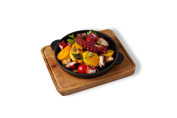 Salad with seafood and vegetables