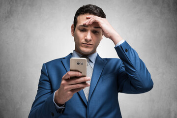 Man hearing bad news