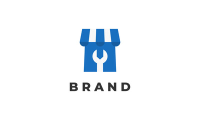 Obraz premium Repair Store Logo Design For E-commerce Identity or Other ,Illustration Vector Template